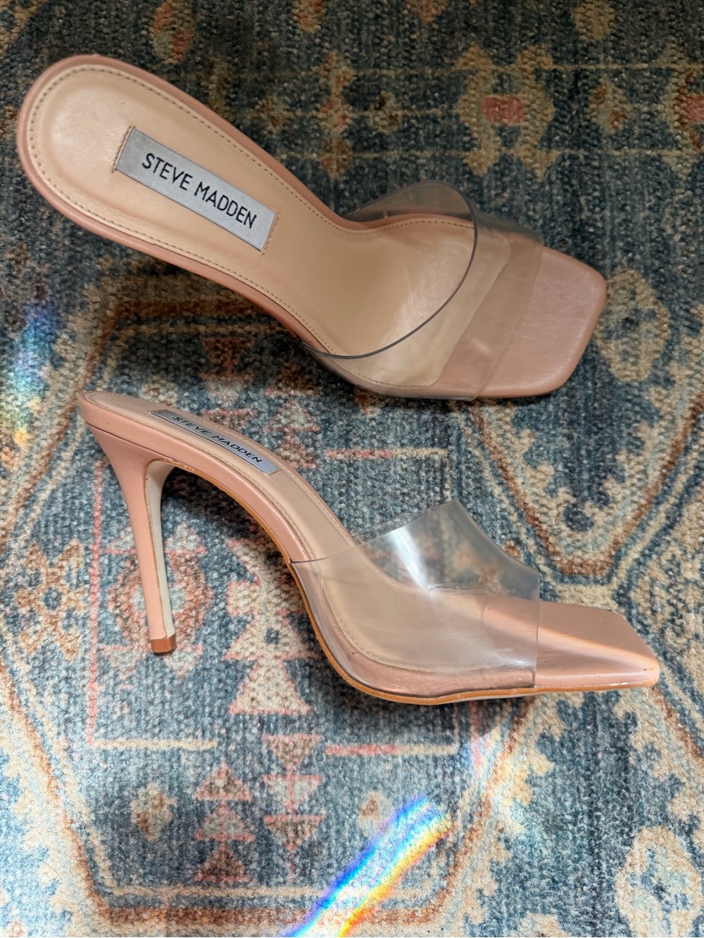 Steve Madden Nude Clear Heels - Picture 2 of 2